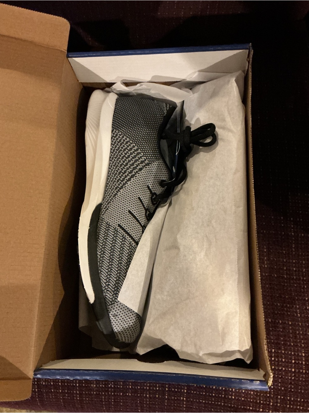 Asics Gray and Black Knit Sneakers FuseX Knit Brand New Mens 8.5 Women's 10 - Picture 2 of 7